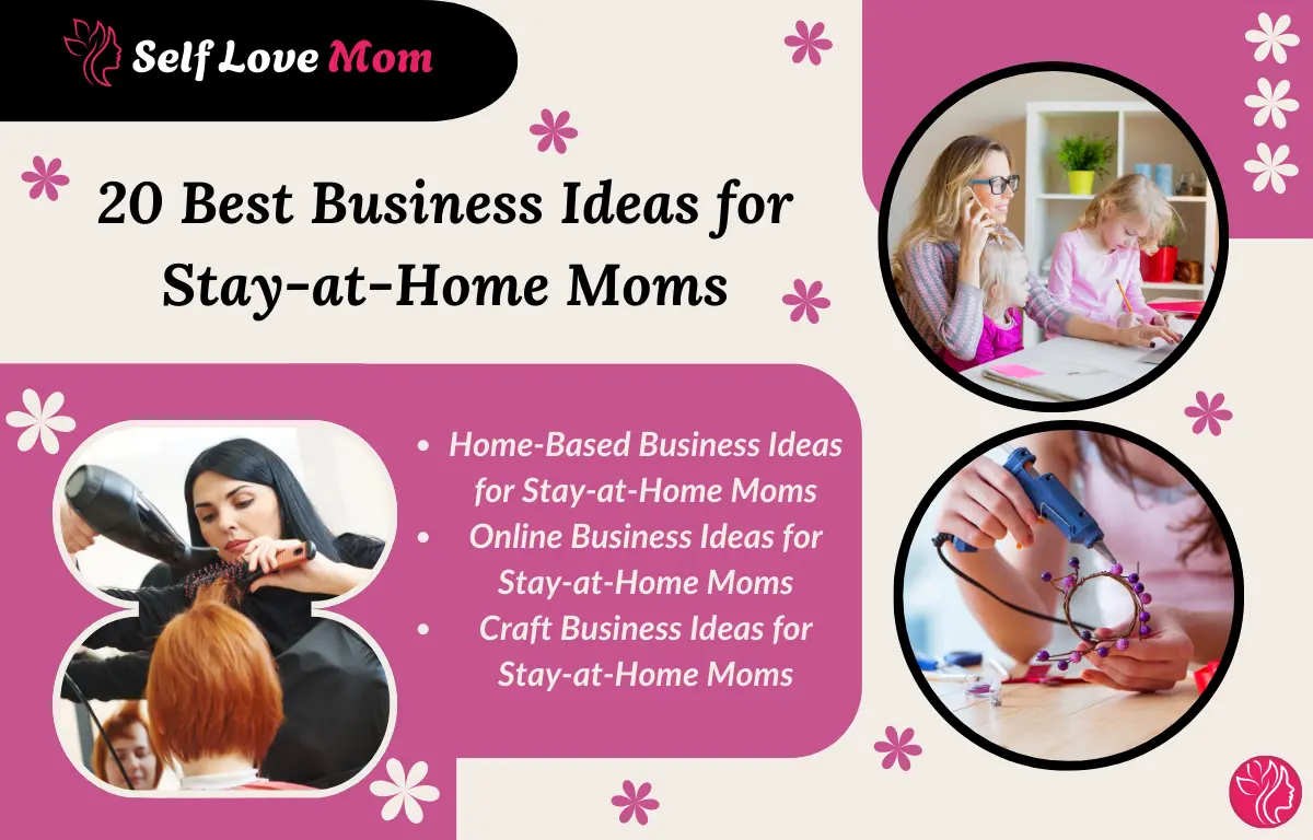 Stay-at-home mom working on laptop with baby for 20 best business ideas for stay-at-home moms in 2026, flexible home-based income opportunities