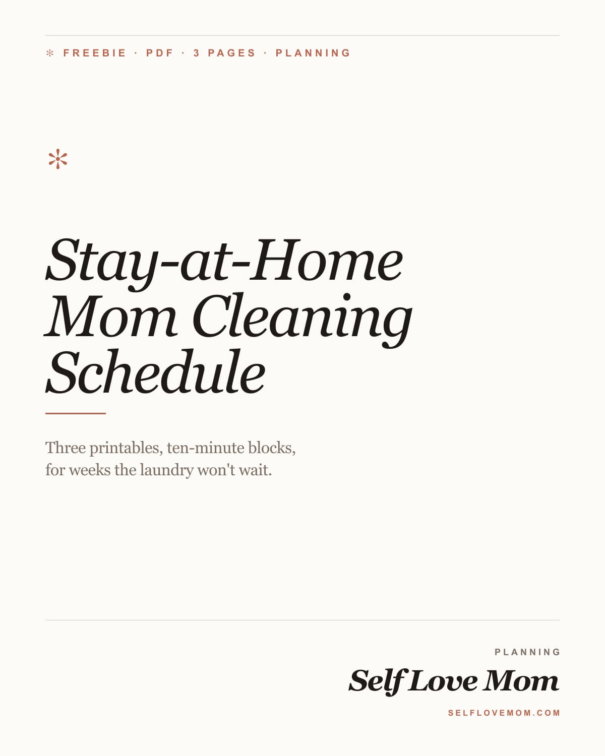 Stay-at-Home Mom Cleaning Schedule