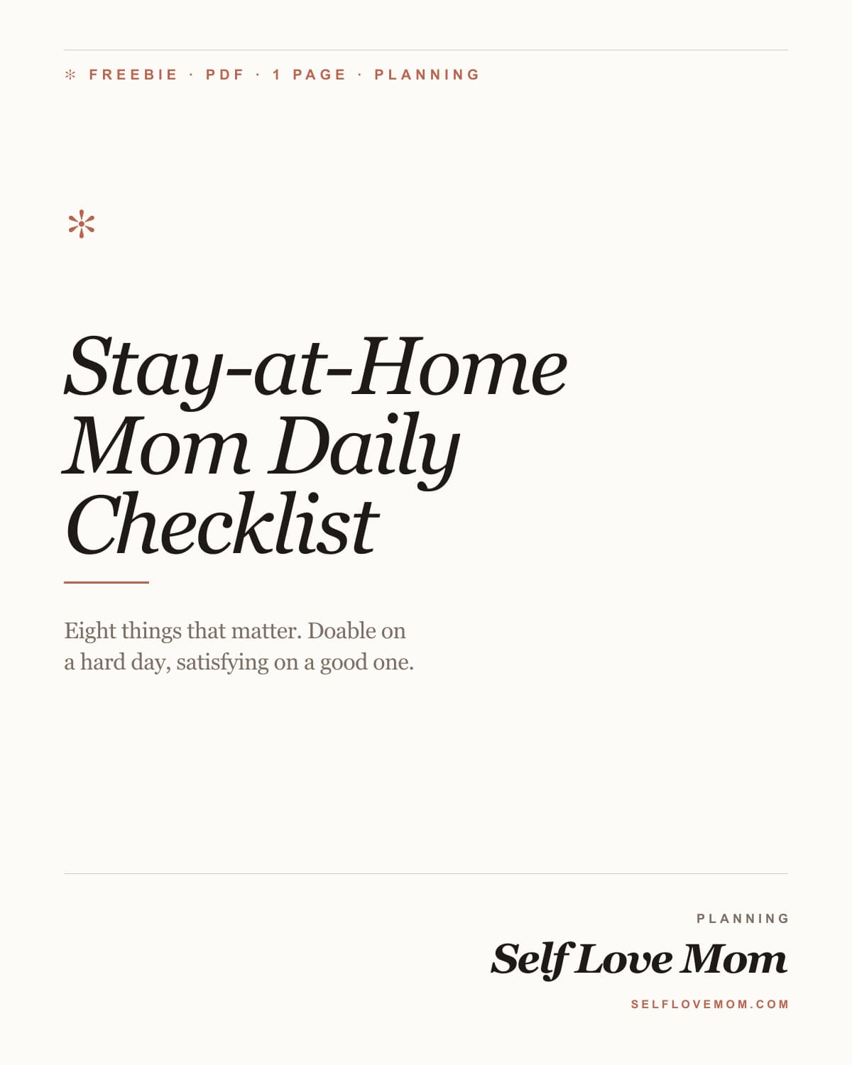 Stay-at-Home Mom Daily Checklist