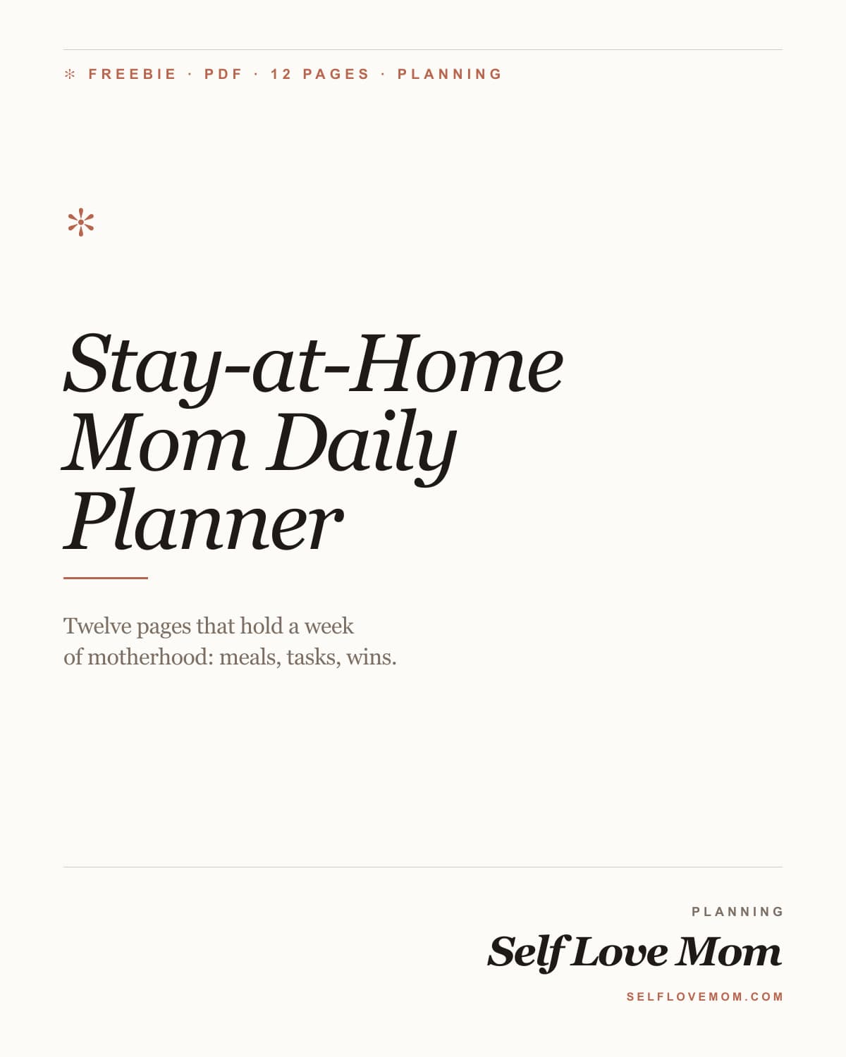 Stay-at-Home Mom Daily Planner