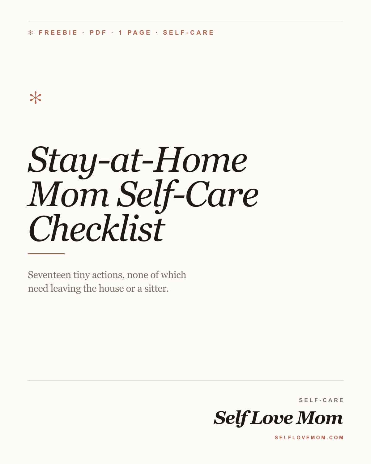 Stay-at-Home Mom Self-Care Checklist