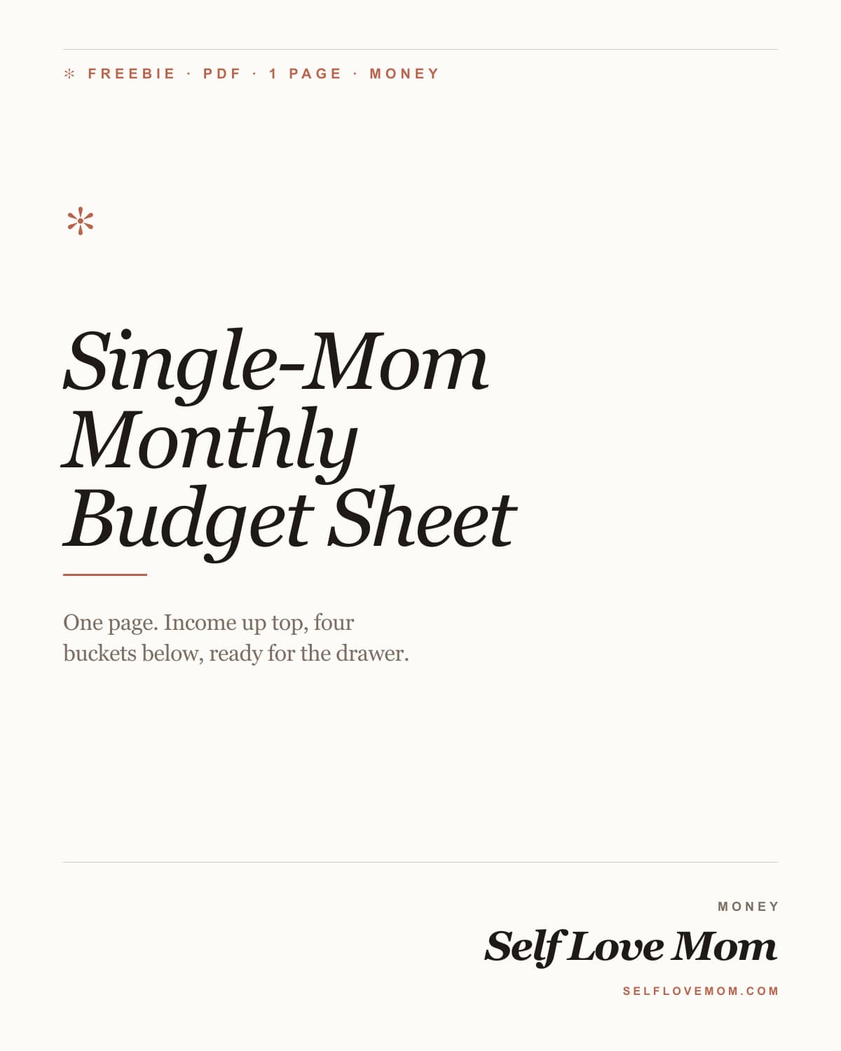Single-Mom Monthly Budget Worksheet