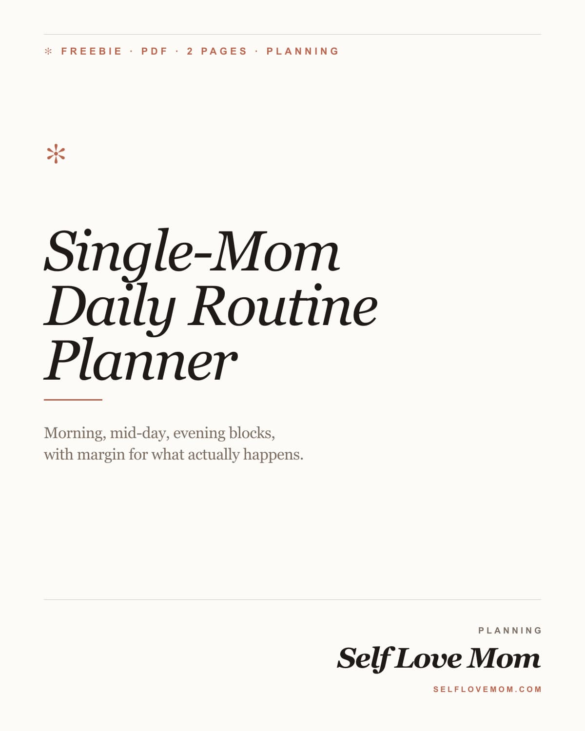 Single-Mom Daily Routine Planner