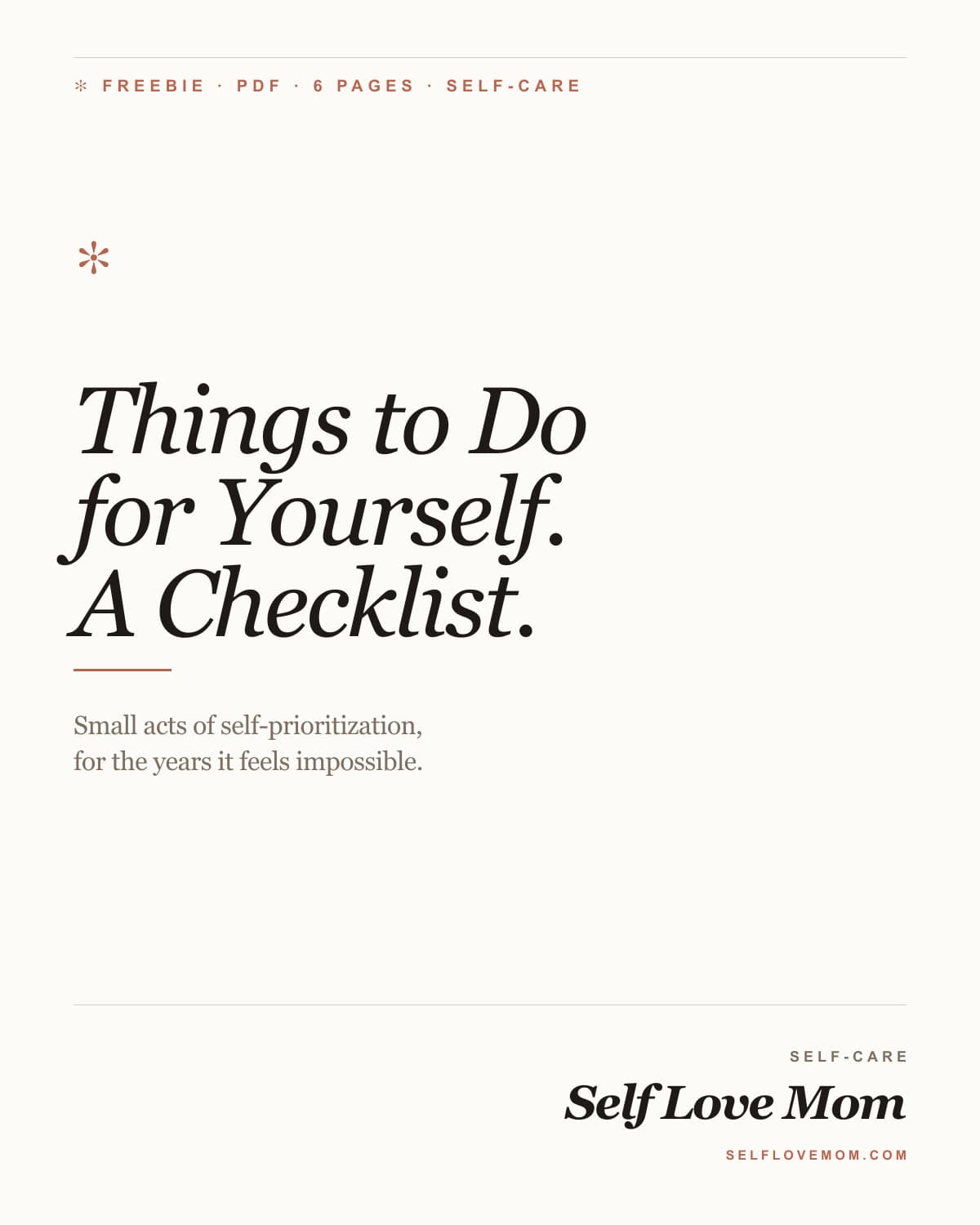Things to Do for Yourself — A Checklist