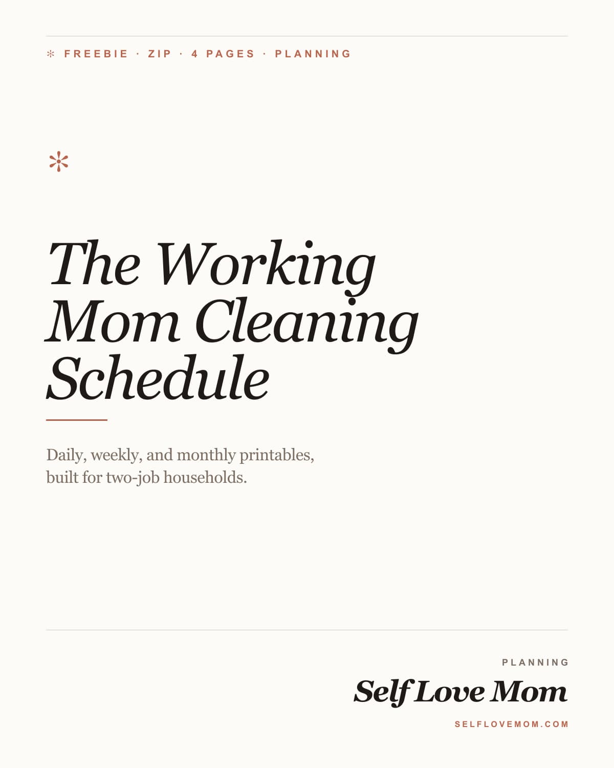 Working Mom Cleaning Schedule