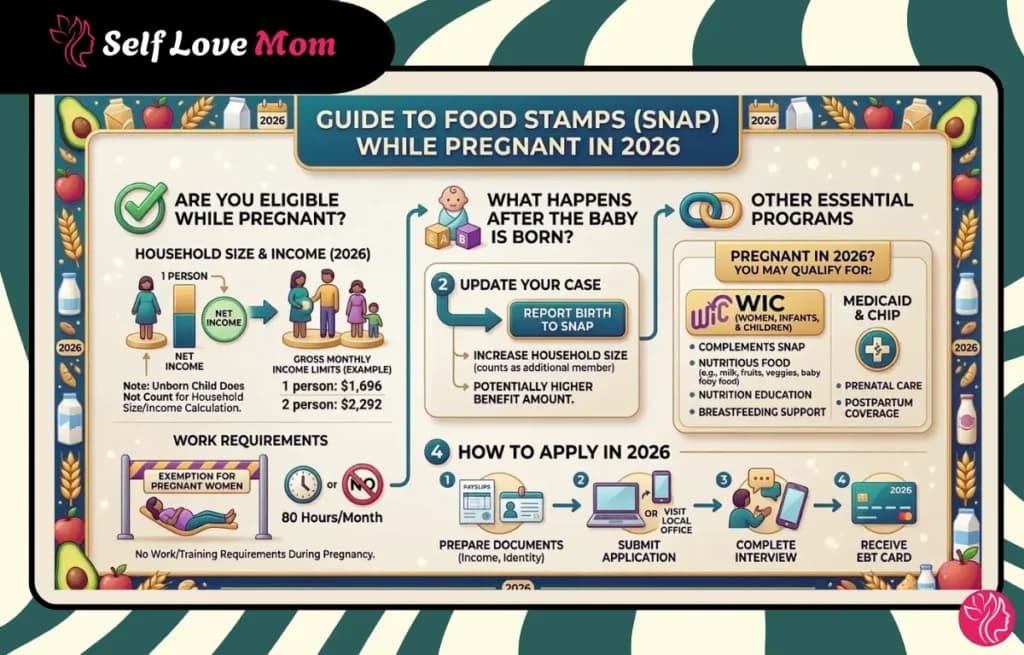 Can I receive food stamps while pregnant? This guide covers eligibility, income limits, household size, and work requirements for pregnant women in 2026.