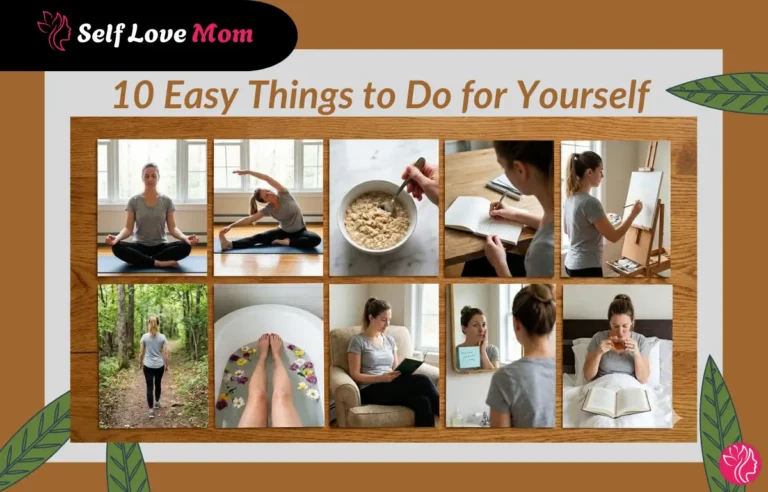 Easy things to do for yourself for single moms: Yoga, relaxing bath, reading, and nourishing breakfast