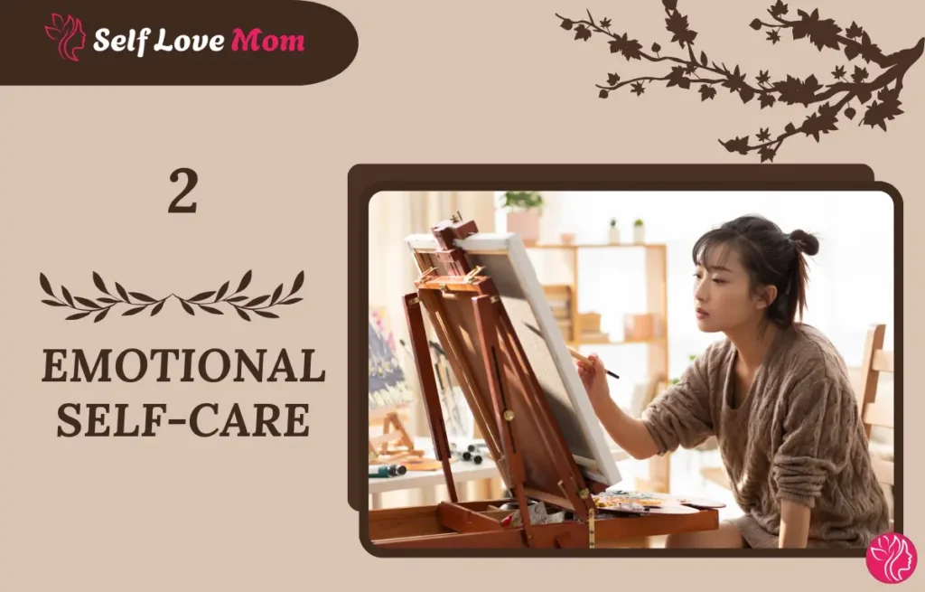 Emotional self-care: A woman painting for relaxation and emotional expression