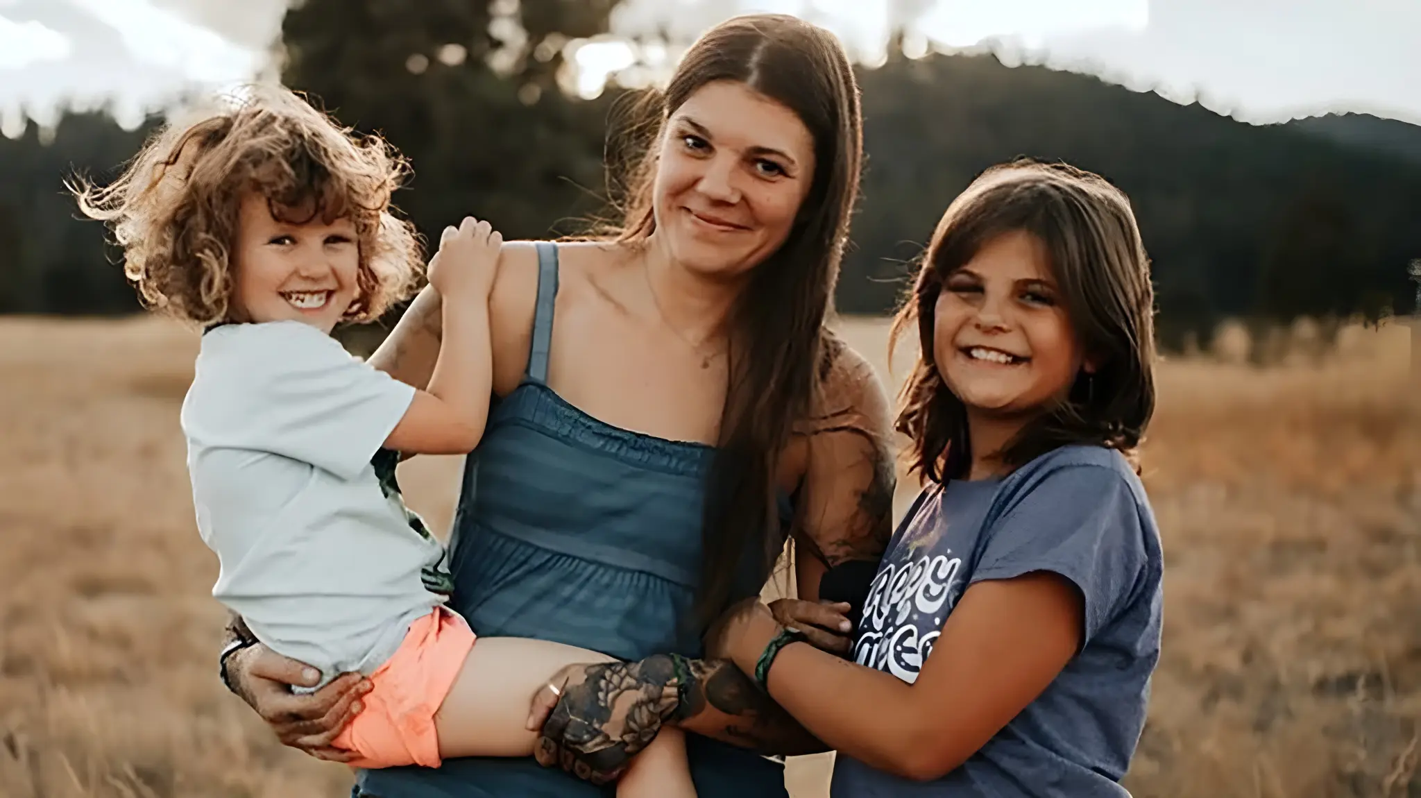A confident single mom enjoying time with her kids after work