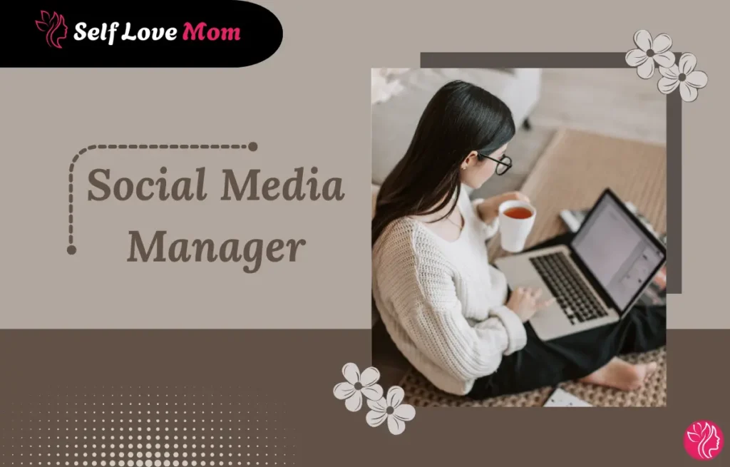 Single mom working as a social media manager from home using a laptop, flexible career for mothers