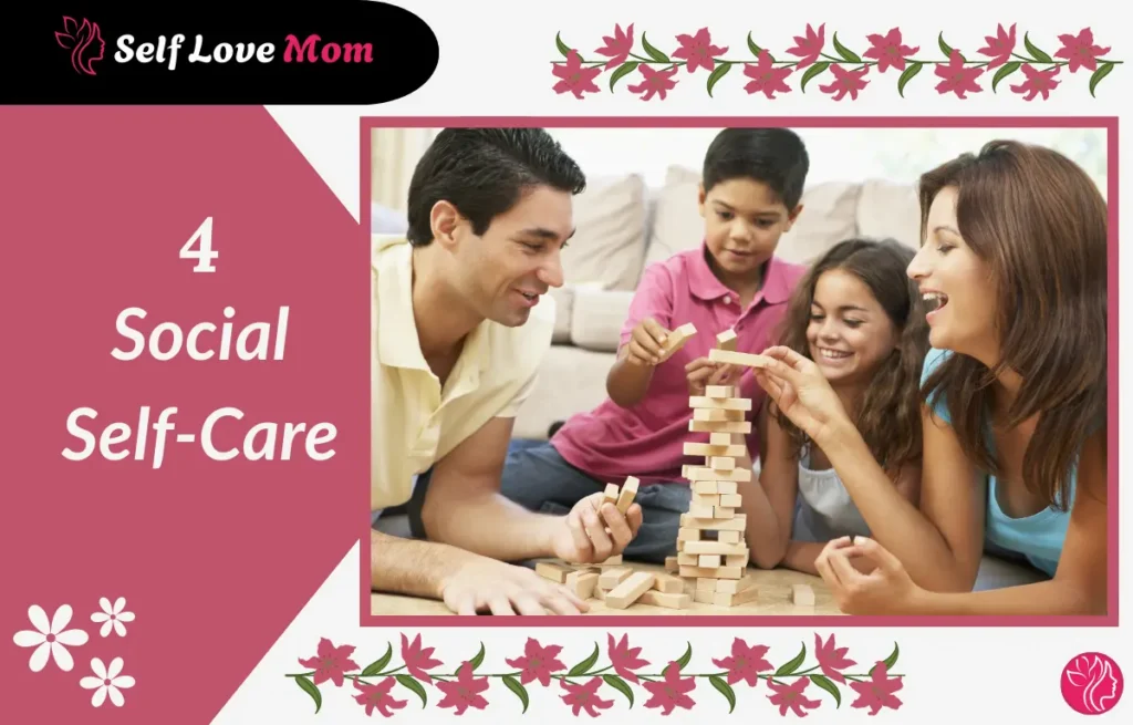 Social self-care: A family playing a game, bonding and enhancing relationships