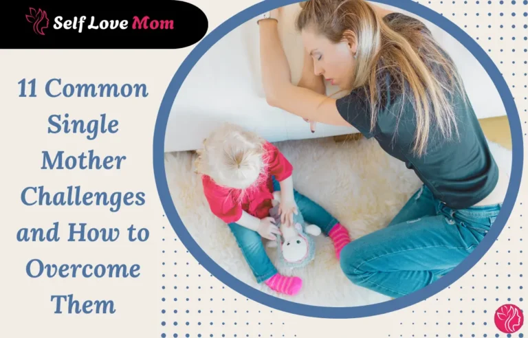 Single mother feeling overwhelmed while caring for her child, representing common single mother challenges