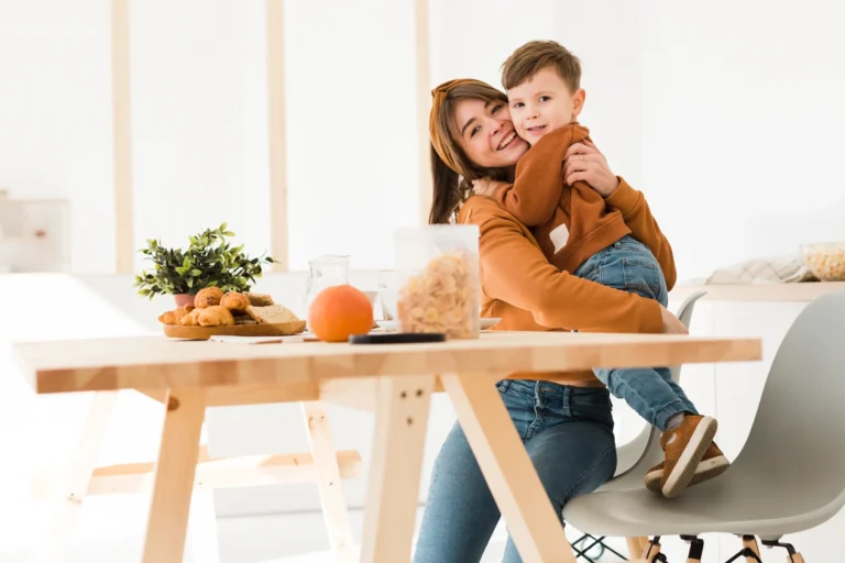 How to be a stay-at-home mom and enjoy quality time with your son, embracing the joys of family life during breakfast, creating memorable moments at home.