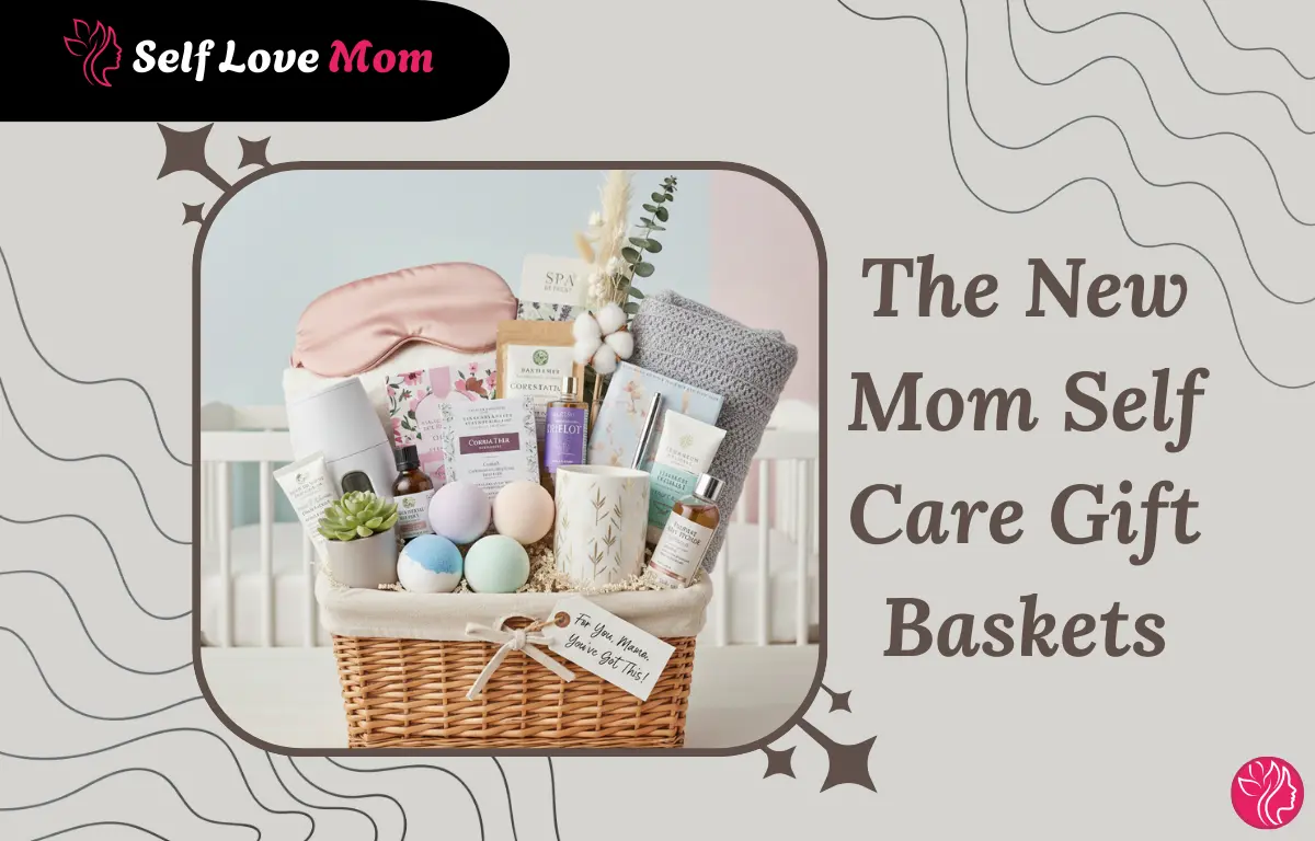 new mom self care gift basket with bath bombs, skincare, blanket and relaxation essentials