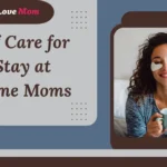 Self care for stay-at-home moms: A woman enjoying a relaxing moment with eye patches and a cup of tea