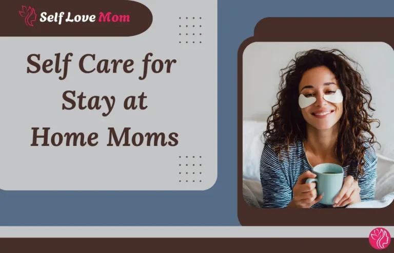 Self care for stay-at-home moms: A woman enjoying a relaxing moment with eye patches and a cup of tea