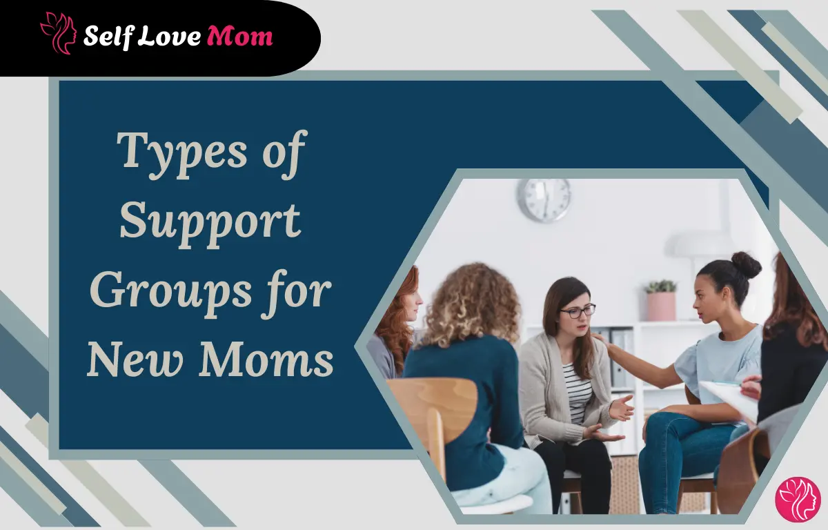 Types of support groups for new moms discussing motherhood challenges in a supportive group setting