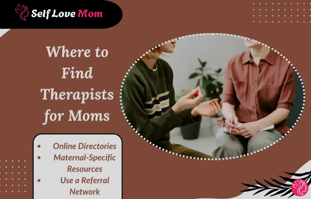 Two women in a supportive counseling session illustrating where to find therapists for moms through professional mental health resources