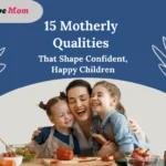 Mother hugging two happy children while cooking, representing motherly qualities that build confident, happy kids