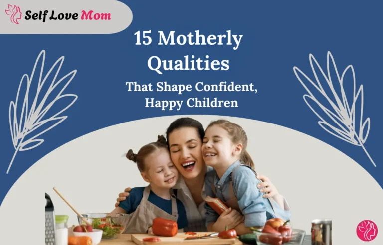 Mother hugging two happy children while cooking, representing motherly qualities that build confident, happy kids