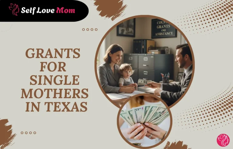 Grants for Single Mothers in Texas – A banner highlighting grants and financial aid opportunities for single mothers in Texas with an image of a family receiving assistance.