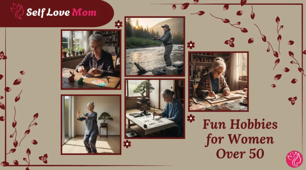 Fun hobbies for women over 50, including origami, fishing, Tai Chi, and painting