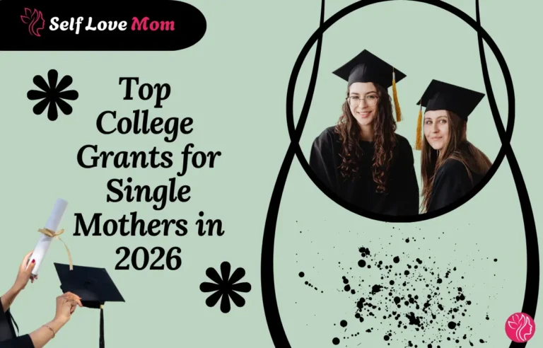 College Grants for Single Mothers in 2026 - A banner for single mothers seeking financial aid for college with two graduates in caps and gowns.
