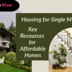 Key Resources for Affordable Homes for Single Mums, featuring a cozy home with stairs and garden.