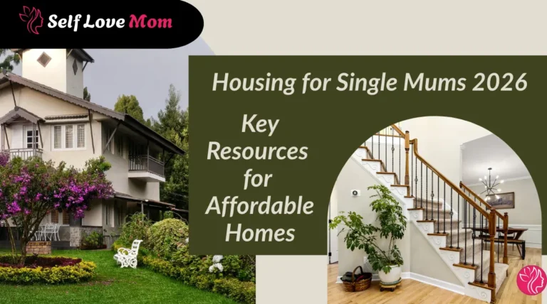 Key Resources for Affordable Homes for Single Mums, featuring a cozy home with stairs and garden.