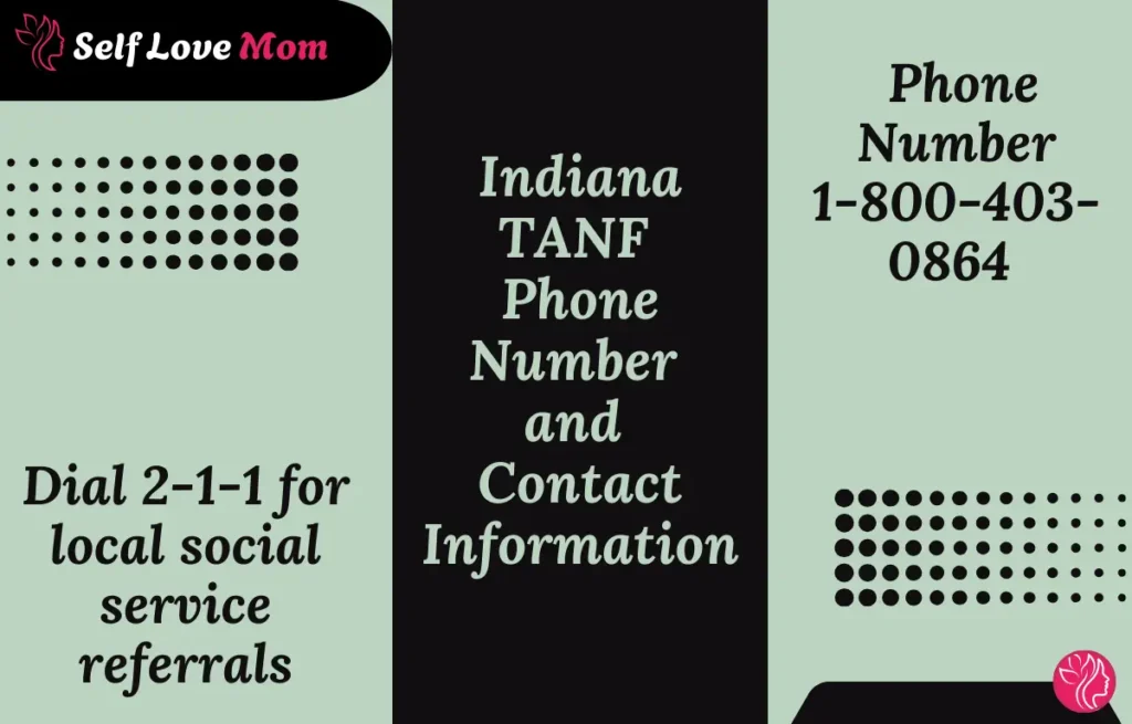 Indiana TANF phone number 1-800-403-0864 and 2-1-1 local social services contact information