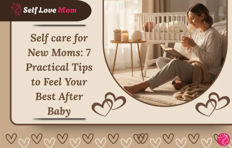 Self care for new moms relaxing at home with baby while reading and enjoying quiet time