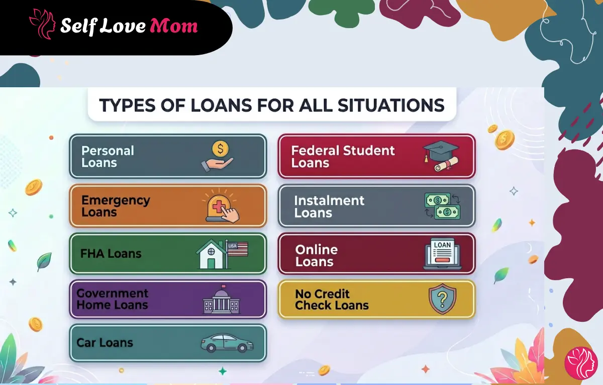 Types of loans for all situations including personal, emergency, student, FHA, car, and no credit check loans