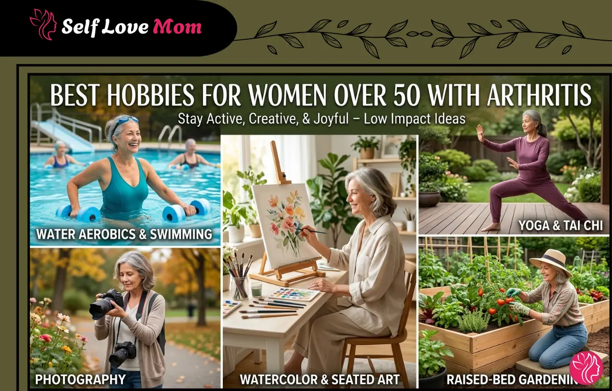 low impact hobbies for women over 50 with arthritis including water aerobics yoga watercolor painting photography and gardening